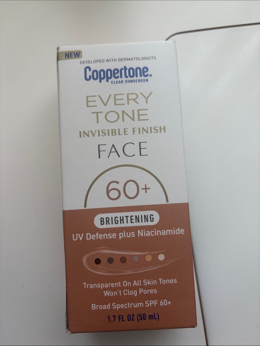 Coppertone Every Tone Invisible Finish Face SPF 60+ - Brightening (Brown)